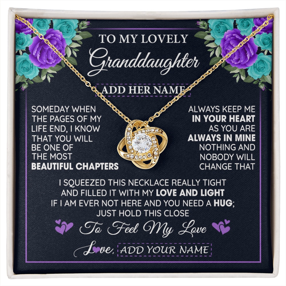 Personalized To My Lovely Granddaughter Necklace Gift From Granparents Feel My Love Granddaughter Birthday Mother's Day Christmas Gift Box Message Card