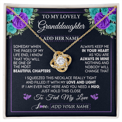 Personalized To My Lovely Granddaughter Necklace Gift From Granparents Feel My Love Granddaughter Birthday Mother's Day Christmas Gift Box Message Card