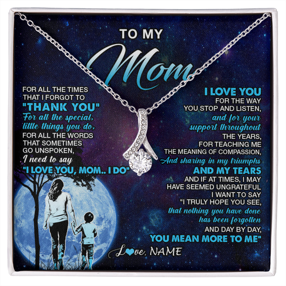 Personalized To My Mom Necklace From Son Thank You Day By Day Mom Birthday Gifts Mothers Day Christmas Customized Gift Box Message Card