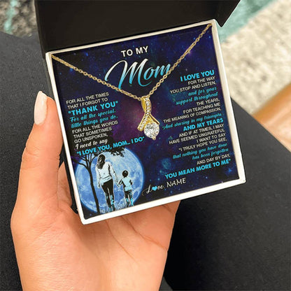Personalized To My Mom Necklace From Son Thank You Day By Day Mom Birthday Gifts Mothers Day Christmas Customized Gift Box Message Card