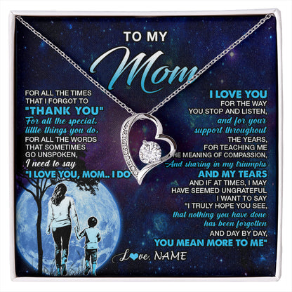 Personalized To My Mom Necklace From Son Thank You Day By Day Mom Birthday Gifts Mothers Day Christmas Customized Gift Box Message Card