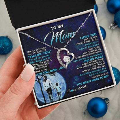 Personalized To My Mom Necklace From Son Thank You Day By Day Mom Birthday Gifts Mothers Day Christmas Customized Gift Box Message Card