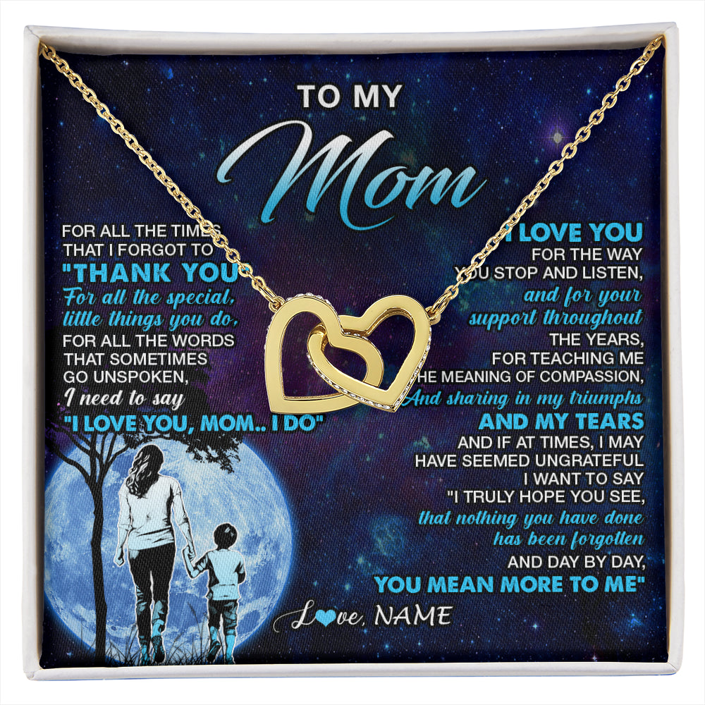 Personalized To My Mom Necklace From Son Thank You Day By Day Mom Birthday Gifts Mothers Day Christmas Customized Gift Box Message Card