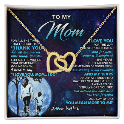 Personalized To My Mom Necklace From Son Thank You Day By Day Mom Birthday Gifts Mothers Day Christmas Customized Gift Box Message Card