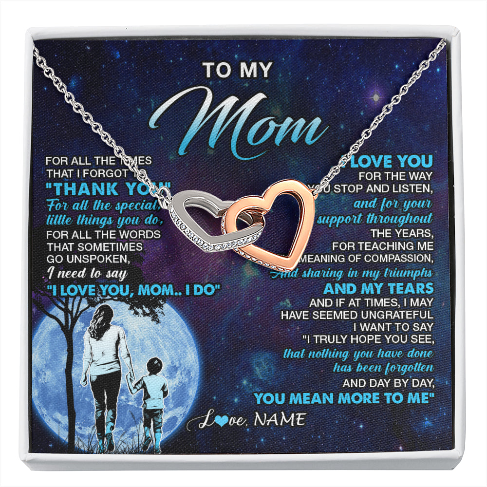 Personalized To My Mom Necklace From Son Thank You Day By Day Mom Birthday Gifts Mothers Day Christmas Customized Gift Box Message Card