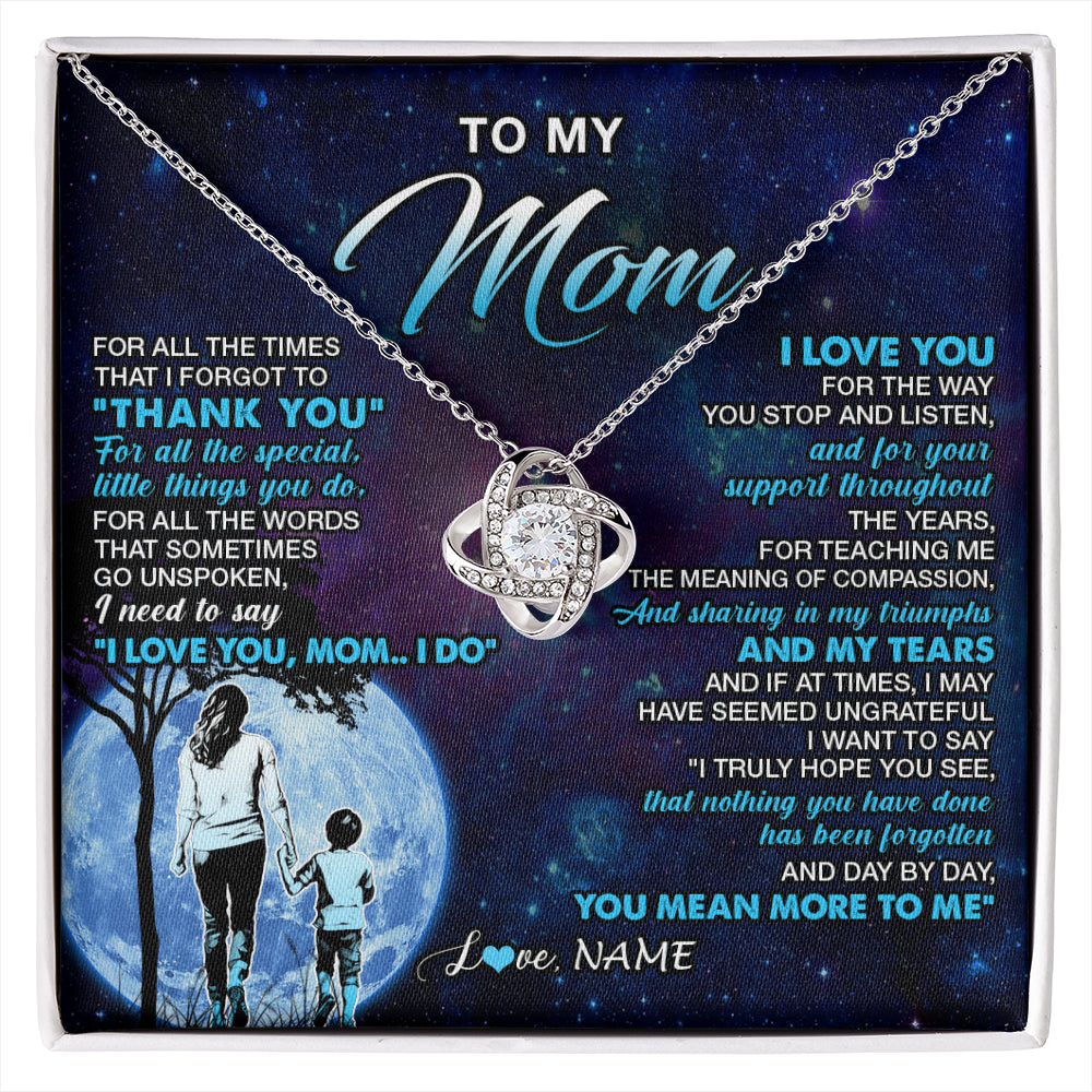 Personalized To My Mom Necklace From Son Thank You Day By Day Mom Birthday Gifts Mothers Day Christmas Customized Gift Box Message Card