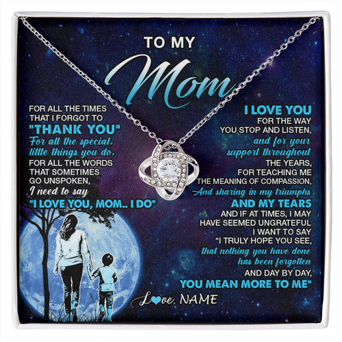 Personalized To My Mom Necklace From Son Thank You Day By Day Mom Birthday Gifts Mothers Day Christmas Customized Gift Box Message Card