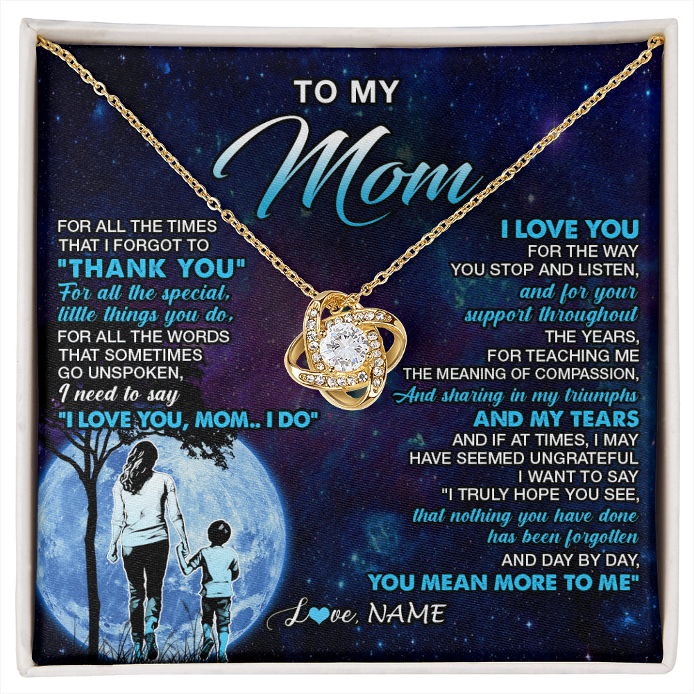 Personalized To My Mom Necklace From Son Thank You Day By Day Mom Birthday Gifts Mothers Day Christmas Customized Gift Box Message Card