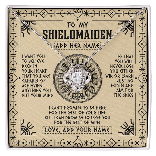Personalized To My Shieldmaiden Necklace Viking Never Lose Niece Granddaughter Daughter Birthday Gifts Christmas Jewelry Customized Gift Box Message Card