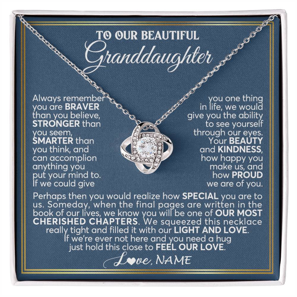 Personalized To Our Beautiful Granddaughter Necklace From Grandma Grandpa Always Remember Granddaughter Birthday Christmas Customized Gift Box Message Card