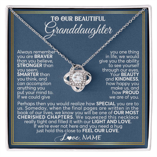 Personalized To Our Beautiful Granddaughter Necklace From Grandma Grandpa Always Remember Granddaughter Birthday Christmas Customized Gift Box Message Card