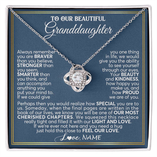 Personalized To Our Beautiful Granddaughter Necklace From Grandma Grandpa Always Remember Granddaughter Birthday Christmas Customized Gift Box Message Card