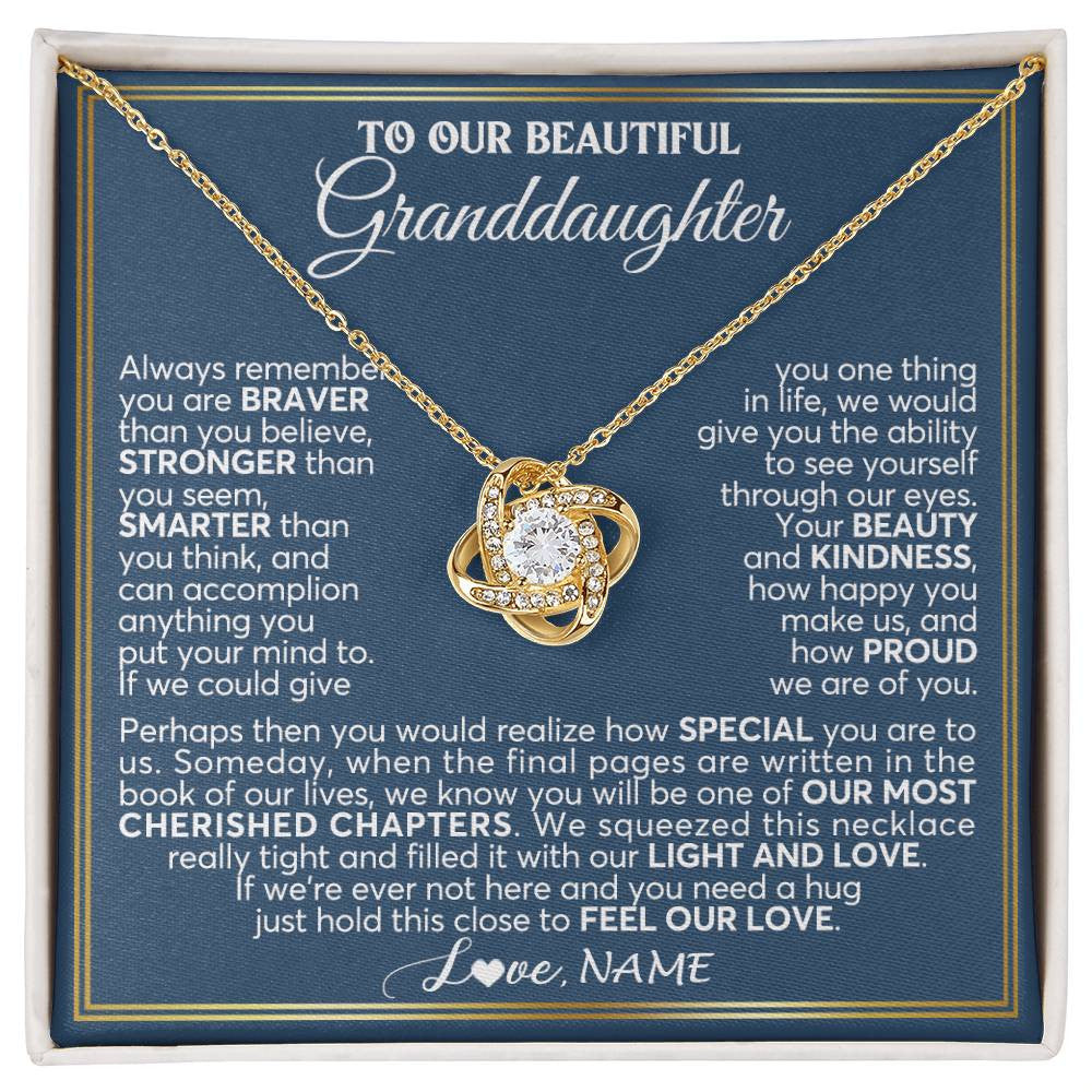 Personalized To Our Beautiful Granddaughter Necklace From Grandma Grandpa Always Remember Granddaughter Birthday Christmas Customized Gift Box Message Card