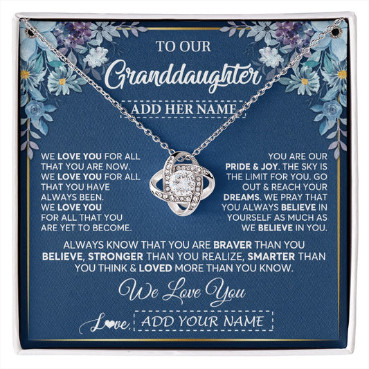 Personalized To Our Granddaughter Necklace Gift From Granparents We Love You Granddaughter Birthday Graduation Christmas Custom Gift Box Message Card