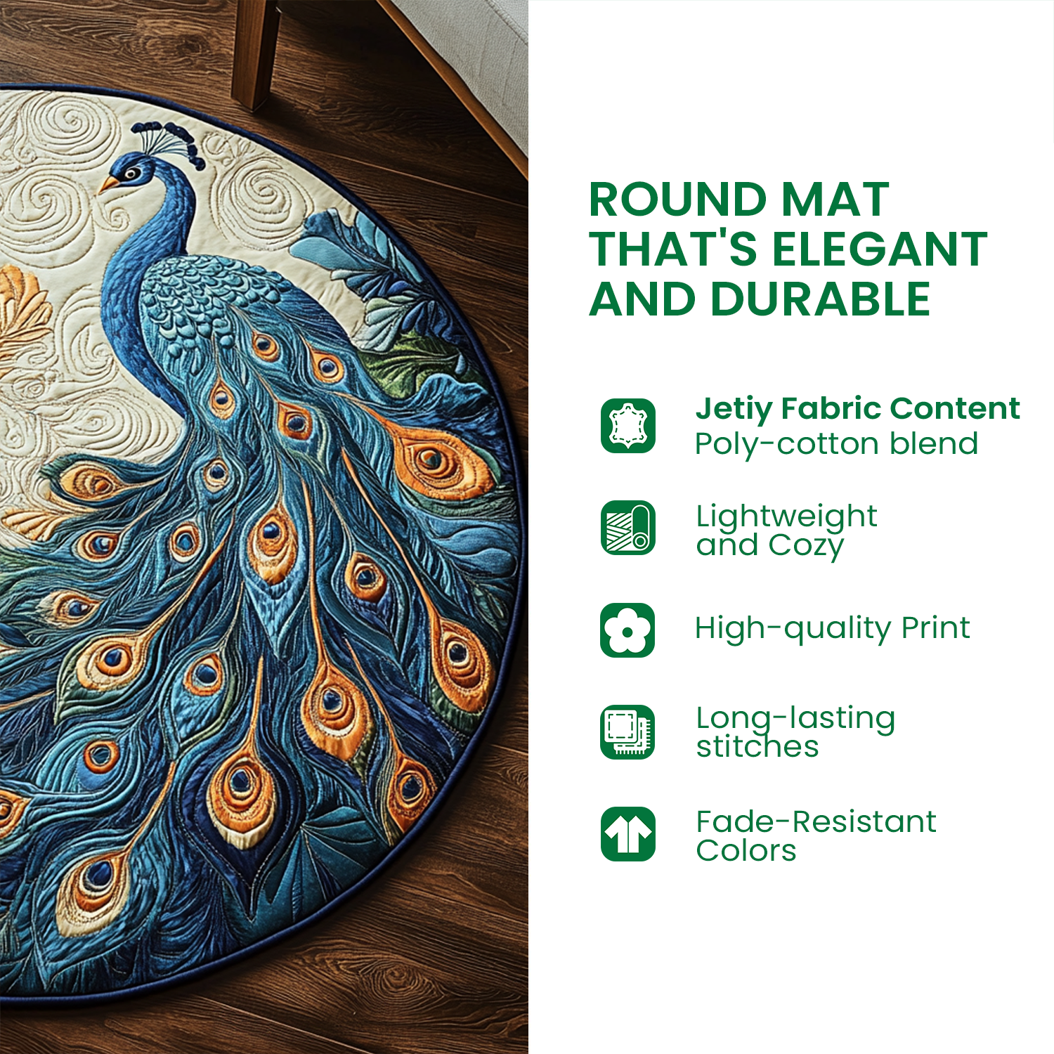 Zen Garden Quilted Round Mat NCU0DK5851