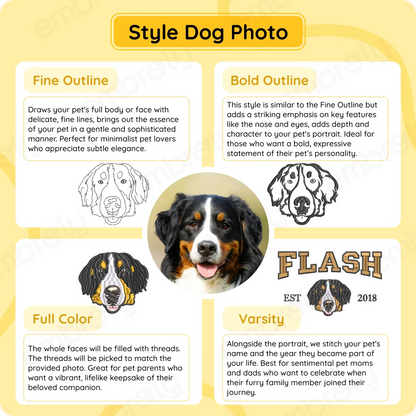 Comfort Color® Custom Embroidered Dog Face Sweatshirt from Your Photo