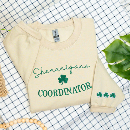 Shenanigans Sweatshirt or Hoodie, Custom Embroidered for St Patrick's Day Gift