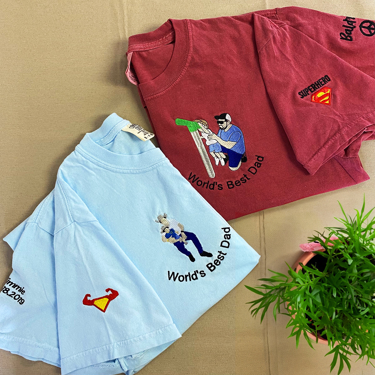 Comfort Color® Custom Embroidered World's Best Dad Shirt