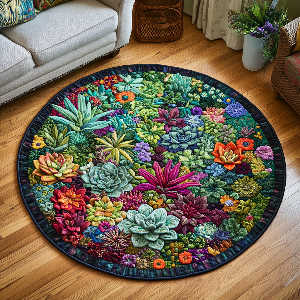 Zen Garden Quilted Round Mat NCU0DK5851