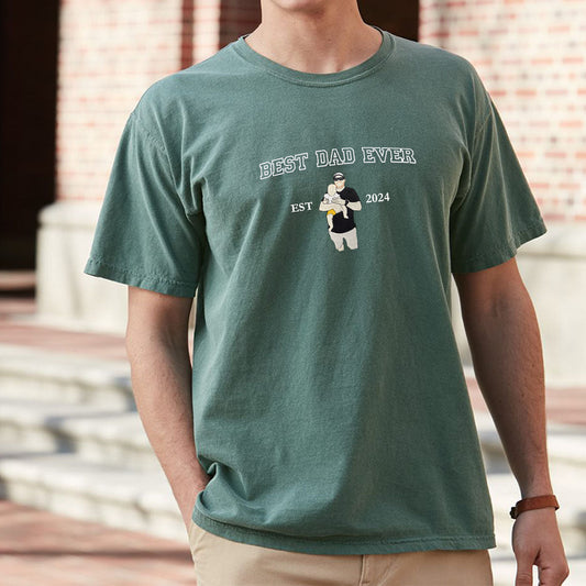 Comfort Color® Custom Embroidered Best Dad Ever Shirt