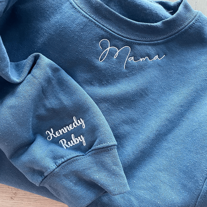 Roman Numerals on Neckline Sweatshirt or Hoodie, Custom Embroidered His And Hers Valentine's Day Gifts