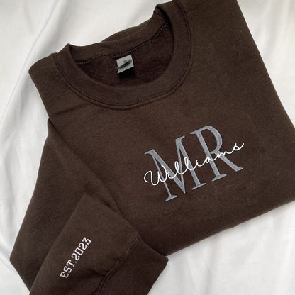 Personalized Unique Bridal Shower Gifts for Him and Her with Mr Mrs Sweatshirt