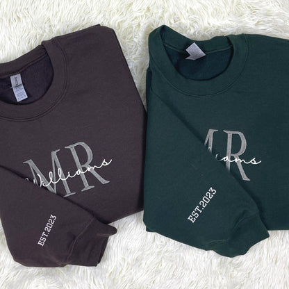 Personalized Unique Bridal Shower Gifts for Him and Her with Mr Mrs Sweatshirt