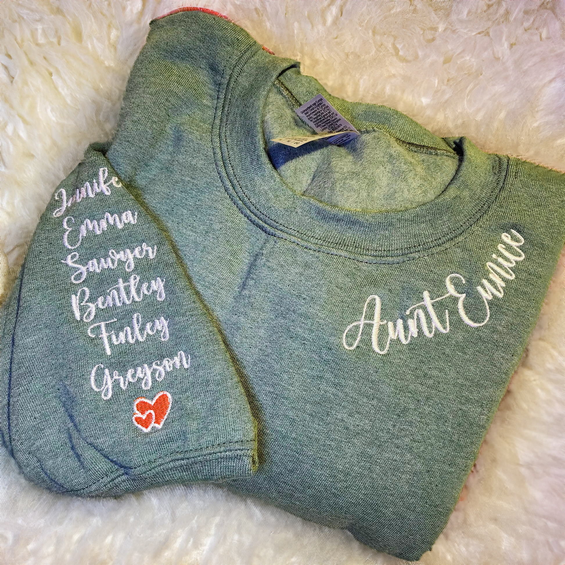 Roman Numerals on Neckline Sweatshirt or Hoodie, Custom Embroidered His And Hers Valentine's Day Gifts