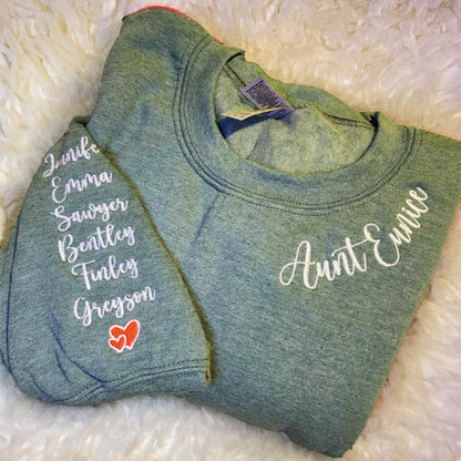 Roman Numerals on Neckline Sweatshirt or Hoodie, Custom Embroidered His And Hers Valentine's Day Gifts