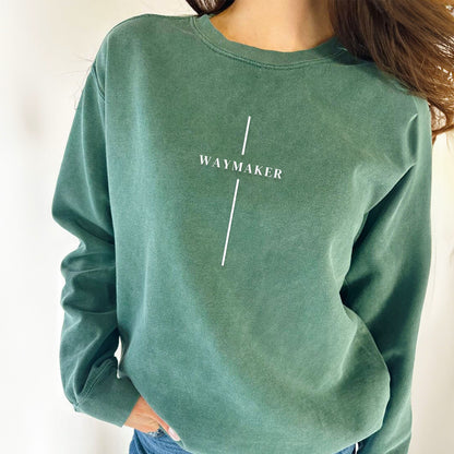 Comfort Color® Embroidered Waymaker Shirt or Sweatshirt