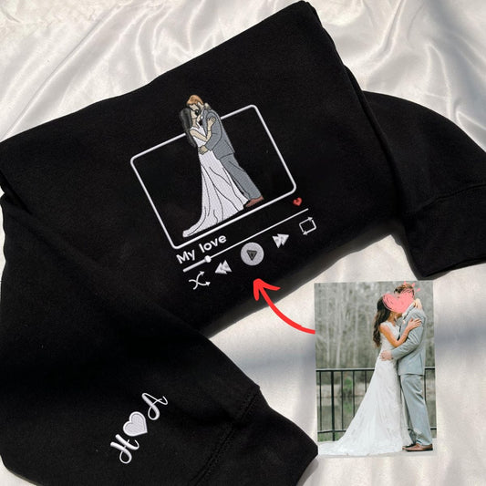 Personalized Unique Wedding Shower Gift ideas for Couples Sweatshirt with Embroidery Your Photo